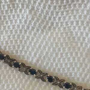 Gold and Blue Chain Bracelet